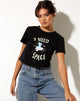 Image de Shrunk Tee en noir I Need Space