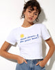 Image de Shrunk Tee in White Dont Stress Do Your Best