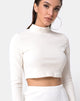 Image de Shureen Crop Top in Velvet Rib White