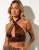 Image de Silta Crop Top in Satin Chocolate