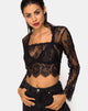 Image de Sinhor Crop Top in Lace Black