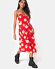 Image de Sini Slip Midi Dress in Sunny Days Red