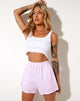 Image de Lala Short à rayures verticales rose et blanc
