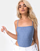 Image de Solemo Bodice in Blue Denim Hot Fix