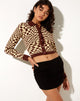 Image de Suho Cardi in Knit Square Flag Coffee Quartz