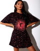 Image de Sunny Kiss Tee en noir et rouge Cosmos