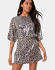 Image de Sunny Kiss Oversize Tee en léopard avec paillettes transparentes