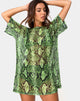 Image de Sunny Kiss Oversize Tee in Slime Lime Snake Mesh