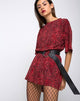 Image de Sunny Kiss Oversize Tee in Coloured Animal Red