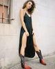 Image de Hime Maxi Dress in Satin Black Rose