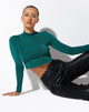 image de Tadita Crop Top in Crepe Forest Green