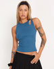 Image de Tasin Vest Top in Rib Dusk Blue