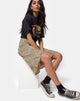 Image de Tauri Midi Skirt in Mini Tiger Brown