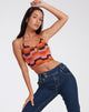image de Tavi Crop Top in Abstract Art Pink