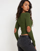 Image de Tayon Long Sleeve Top in Khaki