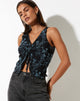 image de Tazuma Crop Top in Butterfly Vine Flock Blue