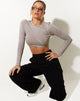 Image de Teaghan Crop Top en Lycra Oat Milk