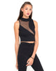 Image de Motel Tempo Tempo Mesh Panel Crop Top in Black