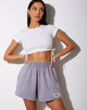 Image du short en tissu éponge en gris délavé Étiquette "Angel" brodée