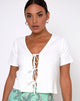 Image de Tiery Crop Top in Rib Ivory