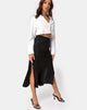 Image de Tindra Midi Skirt in Satin Ditsy Rose Black