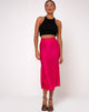 Image de la jupe midi Tindra en satin zébré Fuchsia