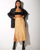 Image de la jupe midi Tindra en satin zébré Caramel