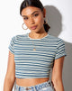 Image de Tindy Crop Top en vert foncé, vert clair et blanc
