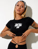 Image de Tindy Crop Top in Black Hibiscus