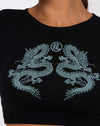Fleur de dragon Placement noir et menthe