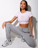 Image of Tindy Crop Top in Blush Pink Angelo "Angel" Embro