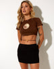 Image de Tindy Crop Top in Cocoa Brown Yin et Yang