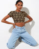 Image de Tindy Crop Top in Patchwork Daisy Brown