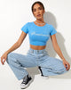 Image de Tindy Crop Top in Blue Sweetheart Embro