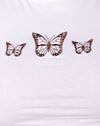 Ivoire Triple broderie papillon