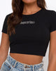 Image de Tiney Crop Tee en noir Aquarius Diamante