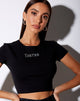 Image de Tiney Crop Tee en noir Taurus Diamante