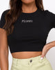 Image de Tiney Crop Tee en noir Pisces Diamante