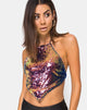 Image de Tini Crop Top in Dragon Fruit Sequin