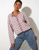Image de Topy Cardi in Check Lilac Cream
