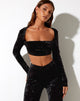 image de Traisa Crop Top in Velour Black
