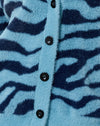 Tricot zébré bleu et marine