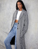 Image de Duster Coat en pied de poule noir et blanc