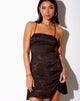 Image de Enif Slip Dress in Satin Zebra Bitter Chocolate