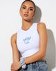 Image de Vasque Vest Top in White Angelo Precious Blue Embro