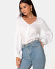 Image de Vautier Top en satin Cheetah Ivory