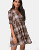 Image de Verren Babydoll Dress in Tartan Brown