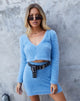 Image de la mini-jupe Kimmy en tricot fourré Charcoal Blue