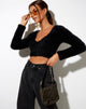 Image de Vima Cardigan croisé en tricot noir