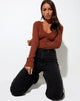 Image de Viney Cardigan en côtes chocolat